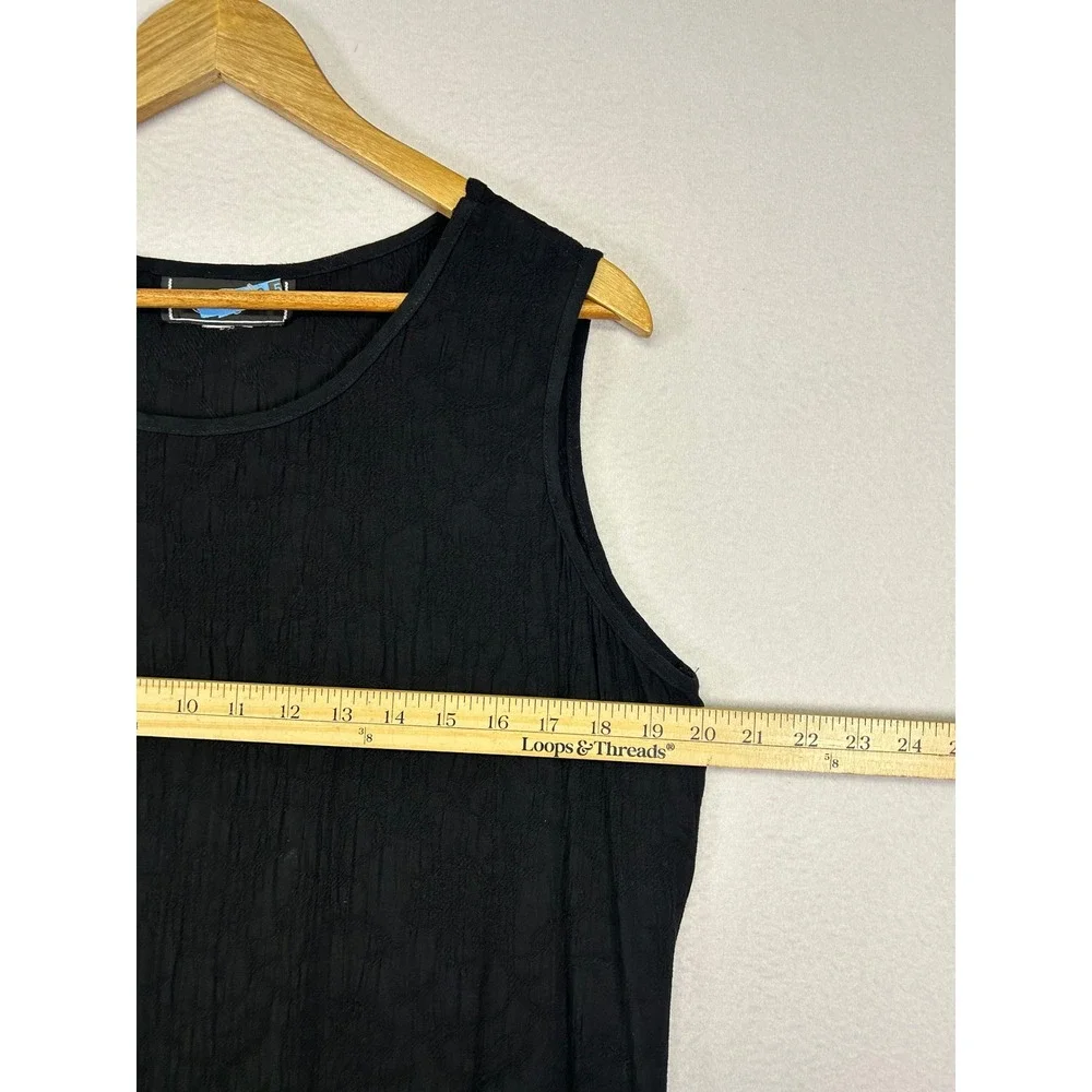 90s‎ Minimalist Molly Malloy Womens Large Black Textured Sleeveless Maxi Dress
